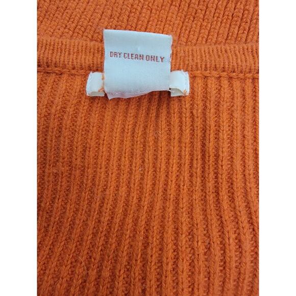 Sundance Sweater Womens Sz Large Rabbit Hair Blend Orange Button Pocket Cardigan - Picture 8 of 8